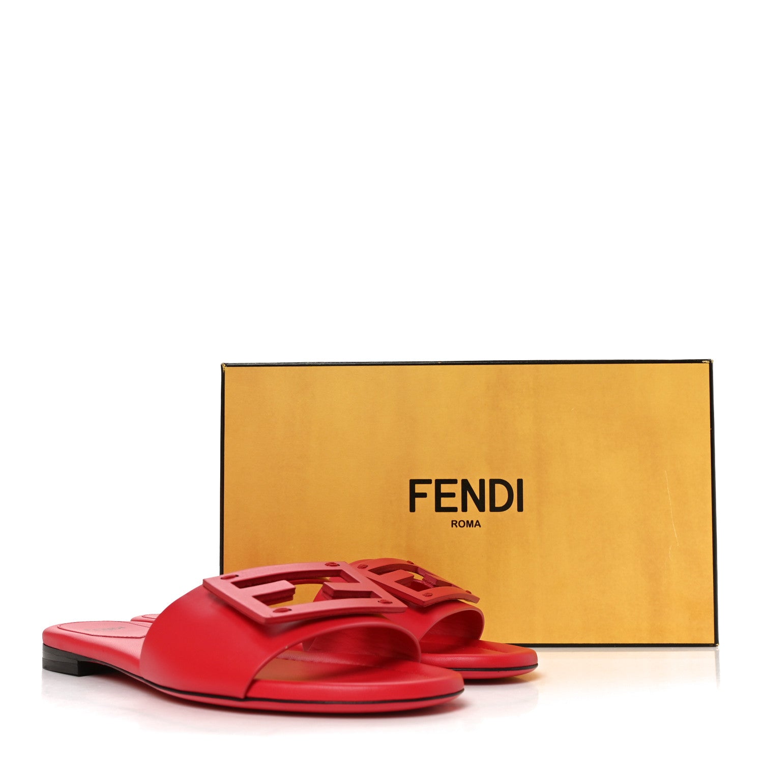 Fendi Vitello Cuoio Baguette Flat Slide Sandals 38.5 Pink Dalia 7 of 7
