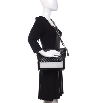Chanel Aged Calfskin Chevron Quilted Medium Gabrielle Hobo Black 2 of 12