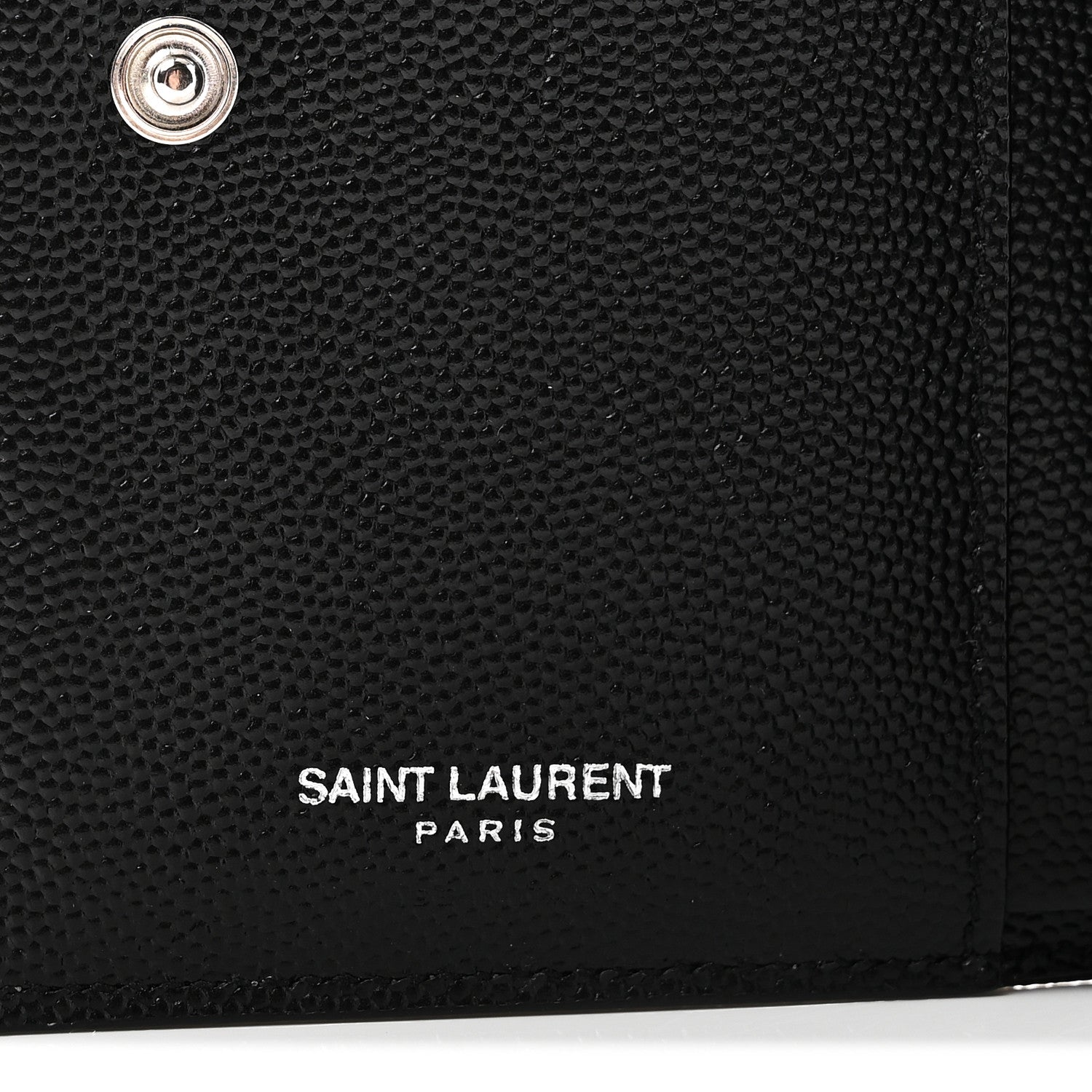 Saint Laurent Grain De Poudre Matelasse Chevron Monogram Zipped Two-Part Wallet Black 6 of 8