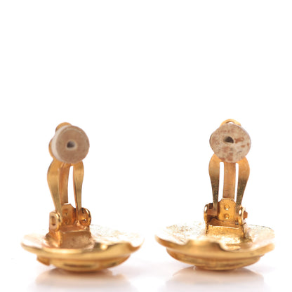 Chanel CC Button Clip On Earrings Gold 3 of 5