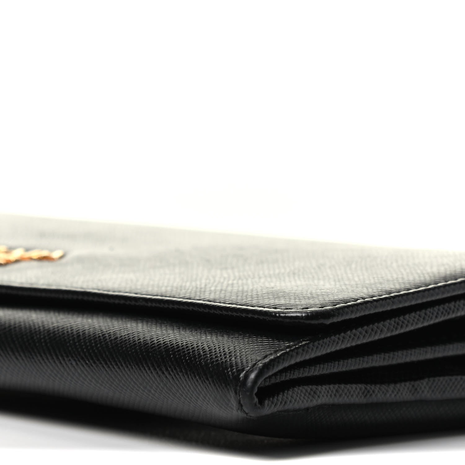 Prada Saffiano Metal Oro Chain Wallet Black 9 of 9