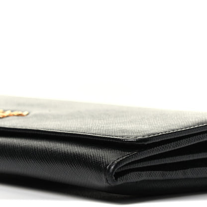 Prada Saffiano Metal Oro Chain Wallet Black 9 of 9