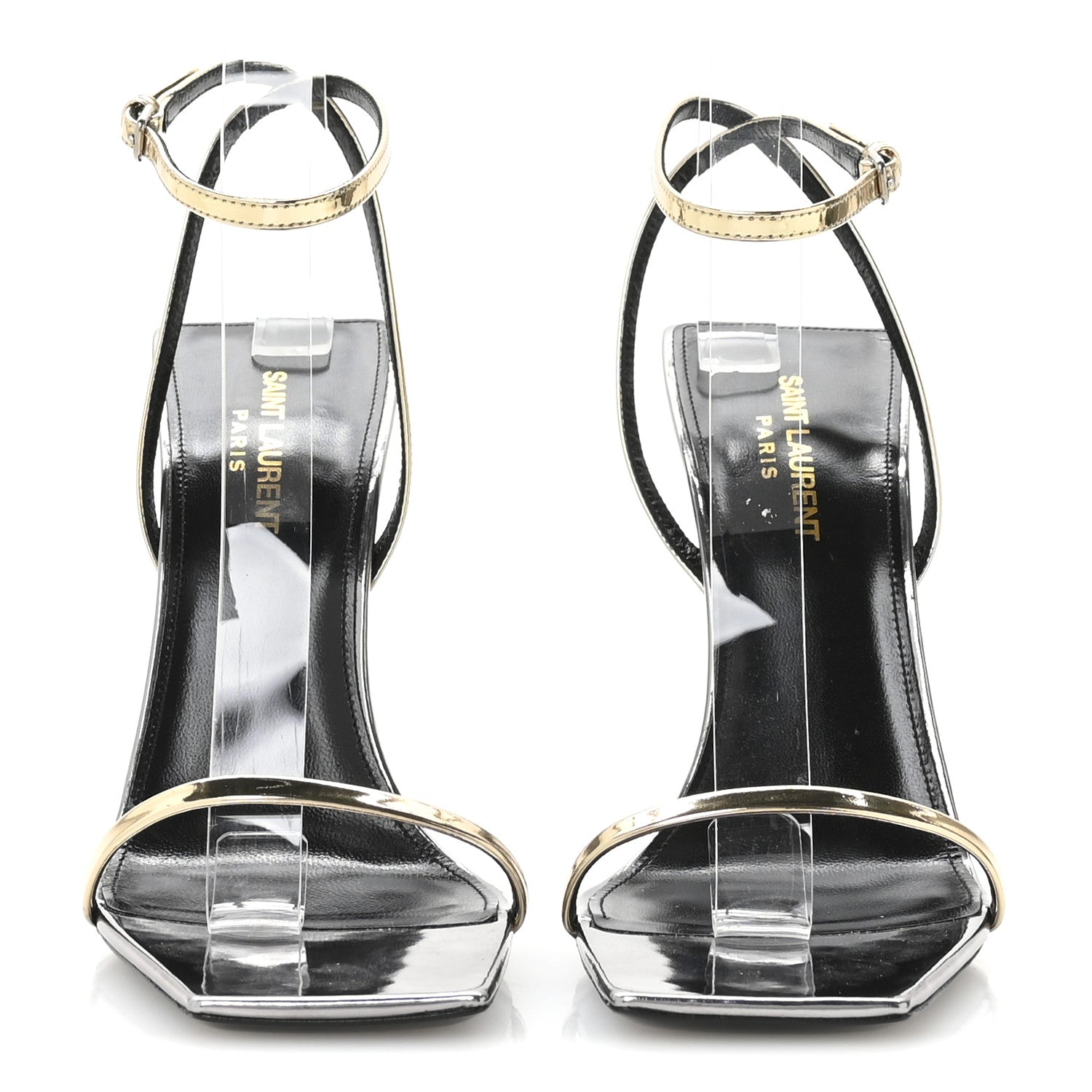 Saint Laurent Metallic Patent Pam 110 Sandals 38.5 Old Gold 3 of 8