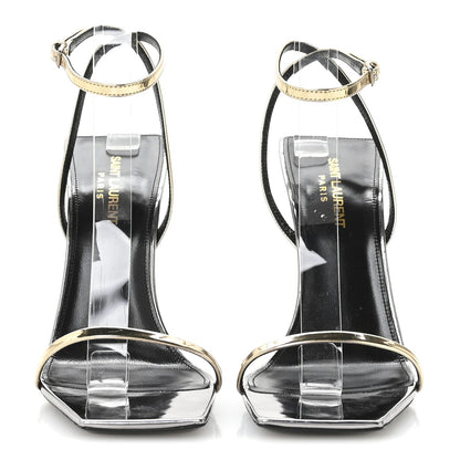 Saint Laurent Metallic Patent Pam 110 Sandals 38.5 Old Gold 3 of 8