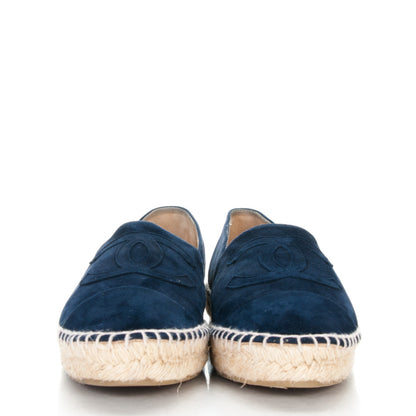 Chanel Kid Suede CC Espadrilles 41 Dark Navy Blue 2 of 7