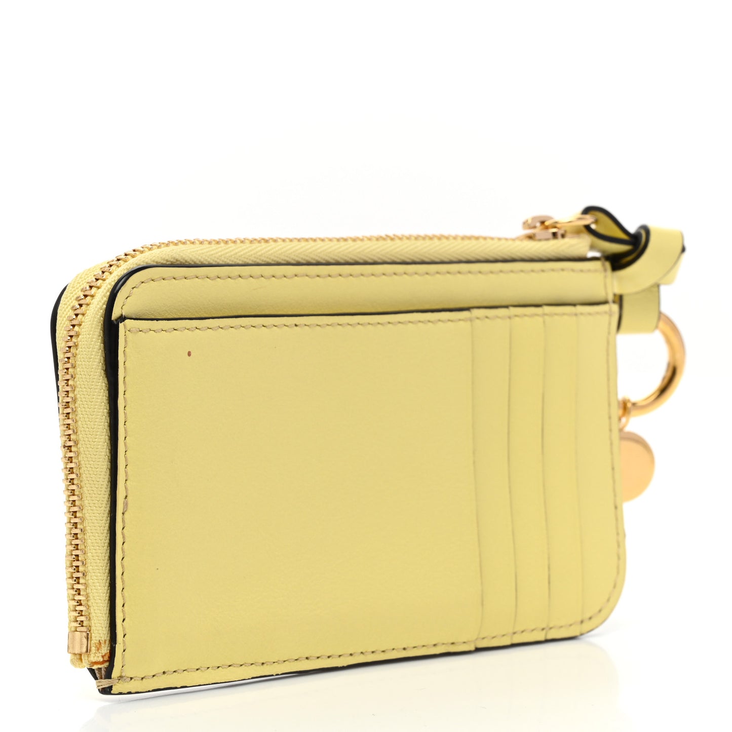 Calfskin Alphabet Purse Wallet Lemonade