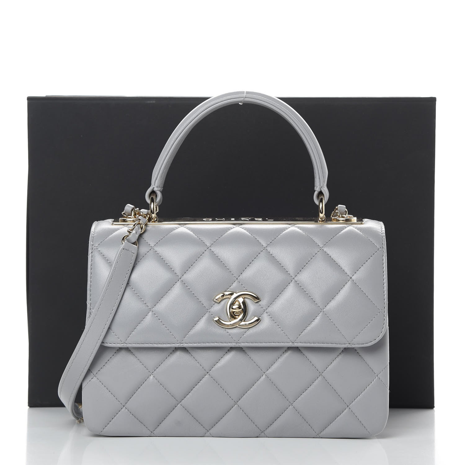 Chanel Lambskin Quilted Small Trendy CC Flap Dual Handle Bag Grey 11 of 11