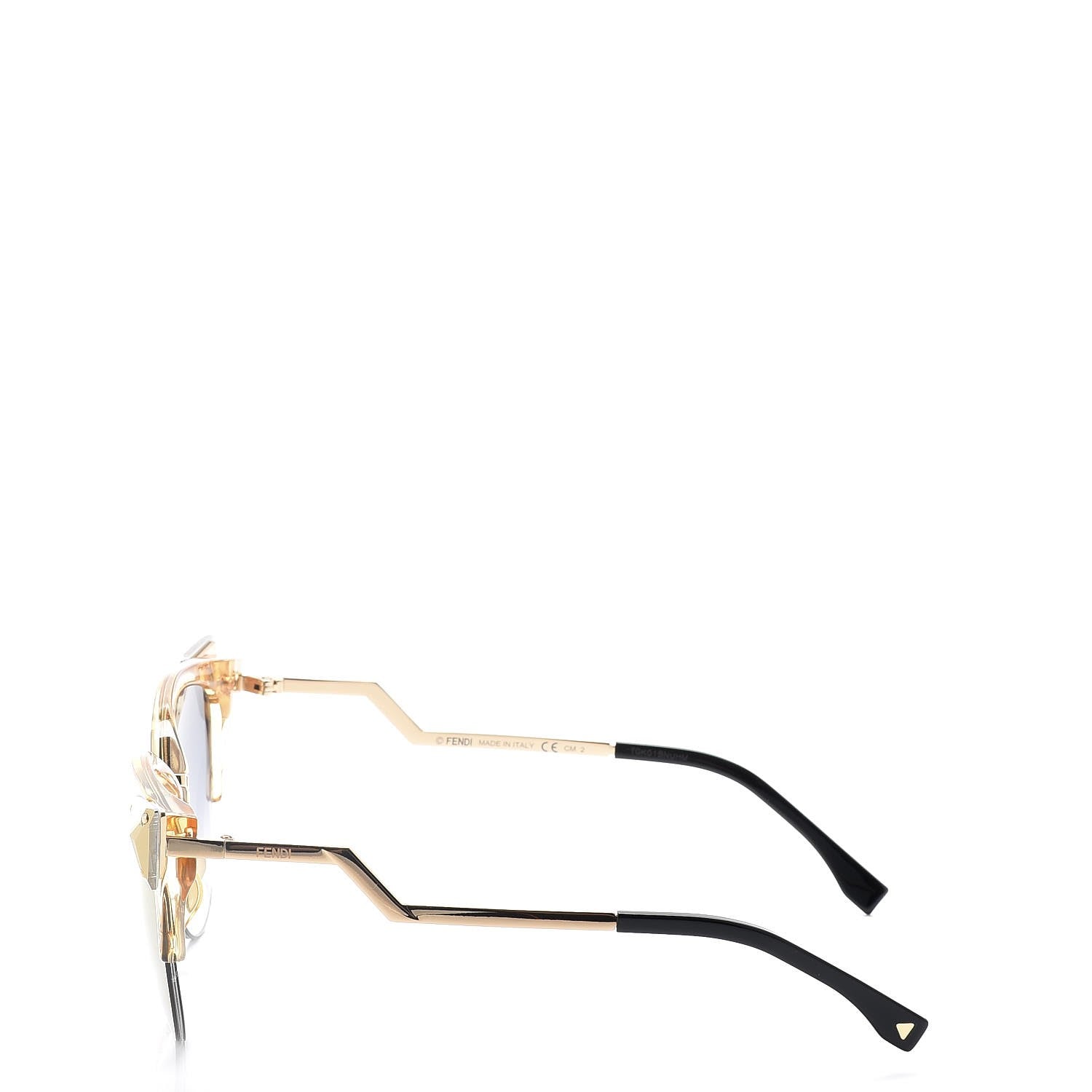 Fendi Metal Iridia Cat Eye Sunglasses FF 0041/S Gold 3 of 9