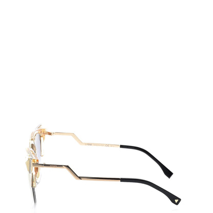 Fendi Metal Iridia Cat Eye Sunglasses FF 0041/S Gold 3 of 9