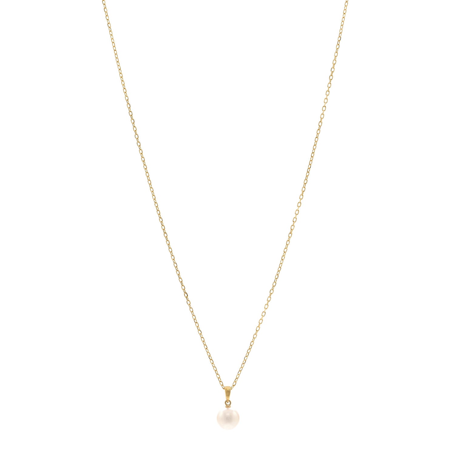 Mikimoto 18K Yellow Gold Akoya Cultured Pearl 7-7.5mm Pendant Necklace 1 of 4