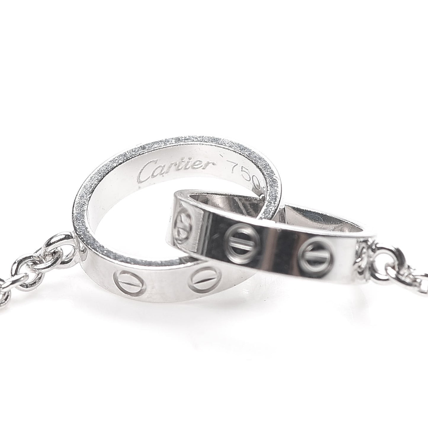18K White Gold Interlocking LOVE Necklace