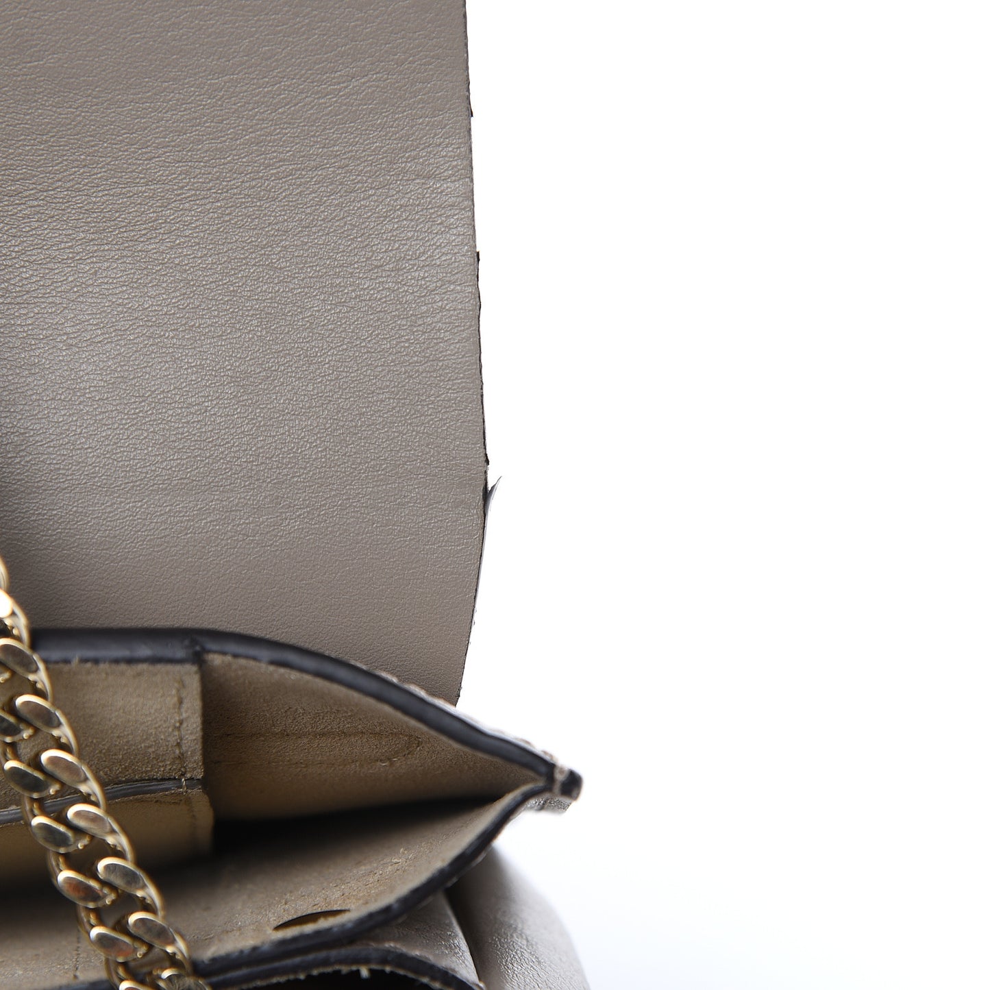 Suede Calfskin Small Faye Shoulder Bag Motty Grey