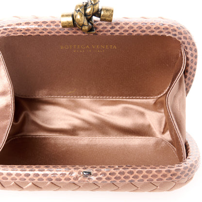 Bottega Veneta Satin Intreccio Impero Ayers Knot Clutch Blush 5 of 9