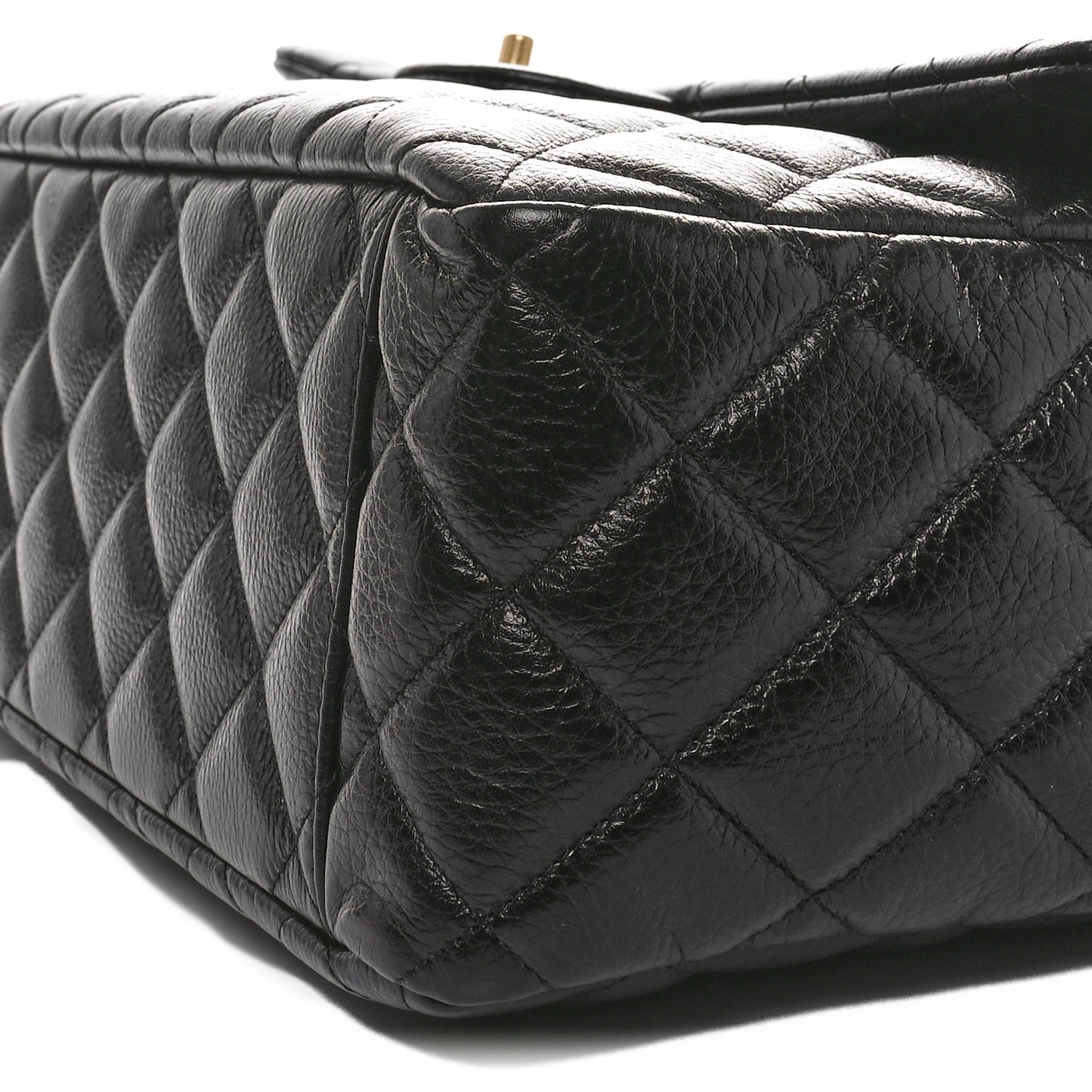 Caviar Quilted XXL Travel Flap Bag Black