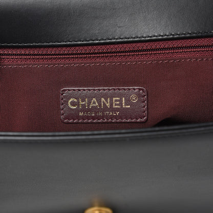 Chanel Calfskin Caviar Suede Chevron New Medium Boy Flap Black 6 of 16