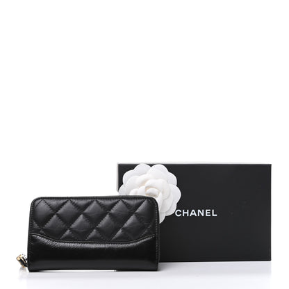 Chanel Aged Calfskin Quilted Small Gabrielle Zip Around Wallet Black 11 of 11