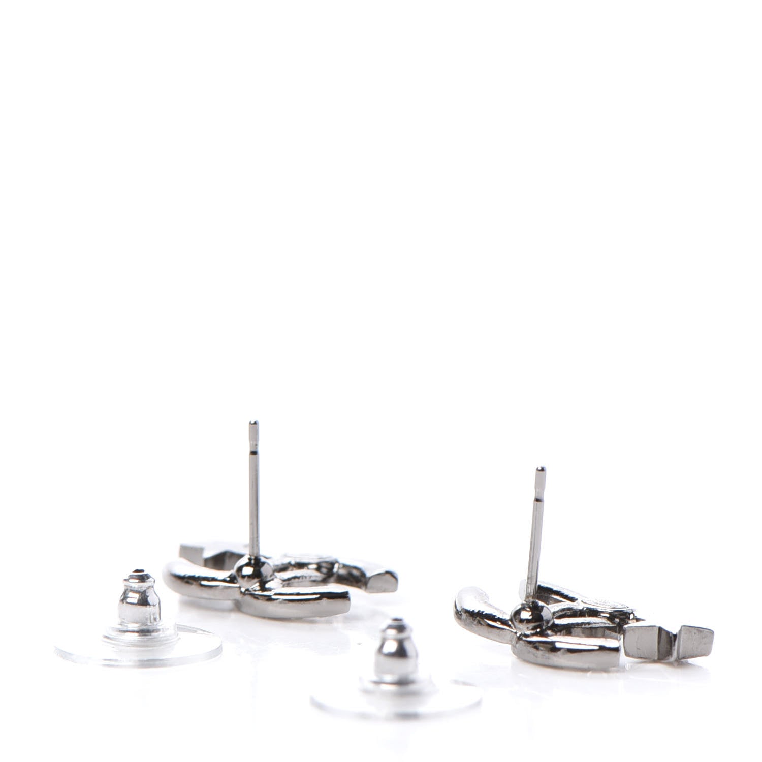 Chanel Crystal CC Starfall Earrings Silver 3 of 5