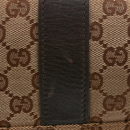 Gucci Monogram Medium Double Buckle Flap Messenger Bag Beige Dark Brown 14 of 14