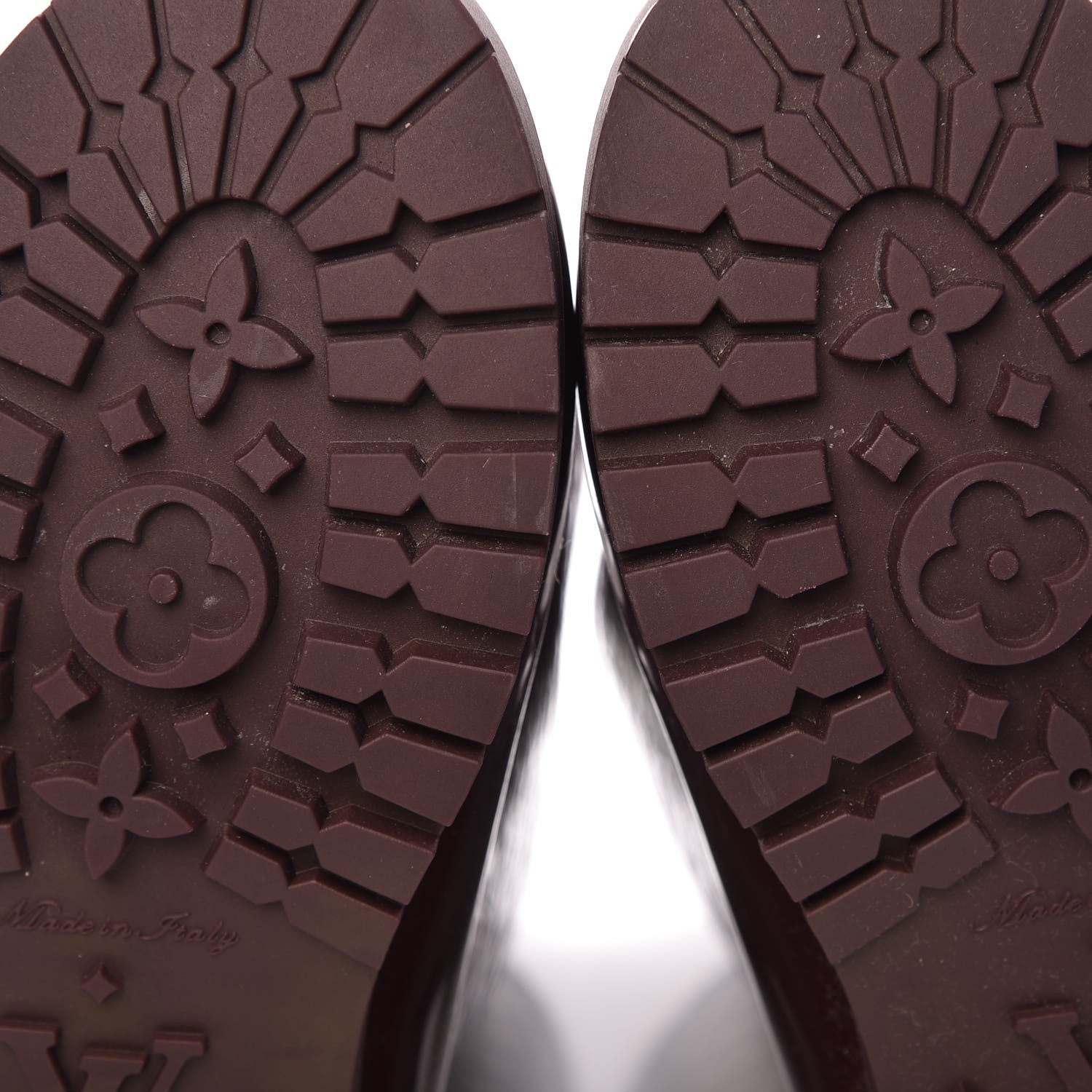Louis Vuitton Rubber Embossed Monogram Splash Rain Boots 40 Burgundy 7 of 10