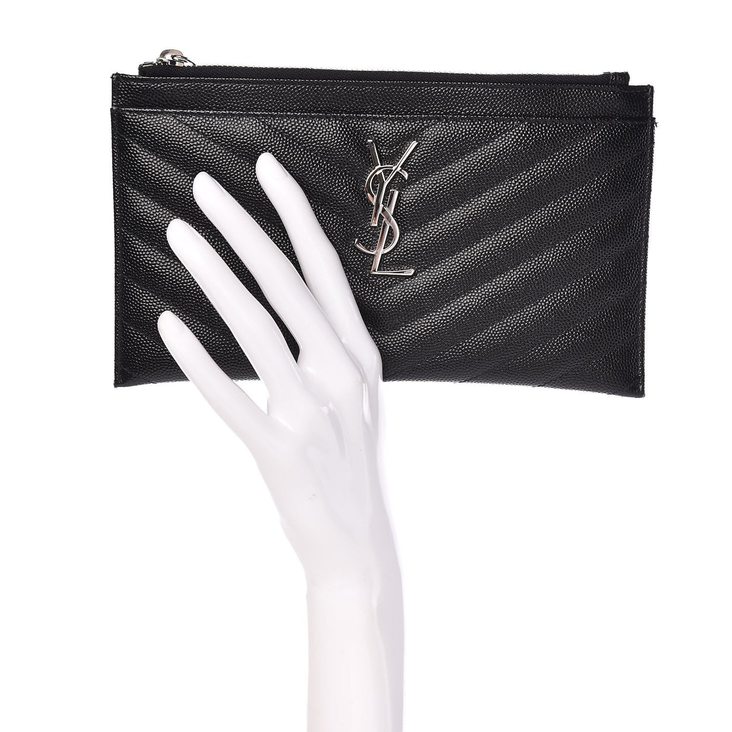 Grain De Poudre Chevron Monogram Bill Pouch Black