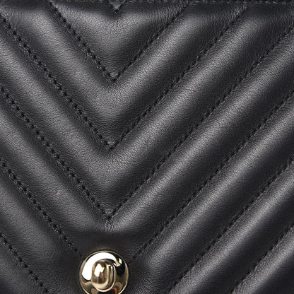 Chanel Calfskin Chevron Quilted Small Statement Flap Black 10 of 10