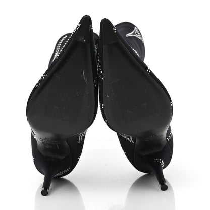 Balenciaga Spandex Crystal Eiffel Tower Print Extreme Pointed Toe Knife Ankle Boots 38 Black 5 of 6