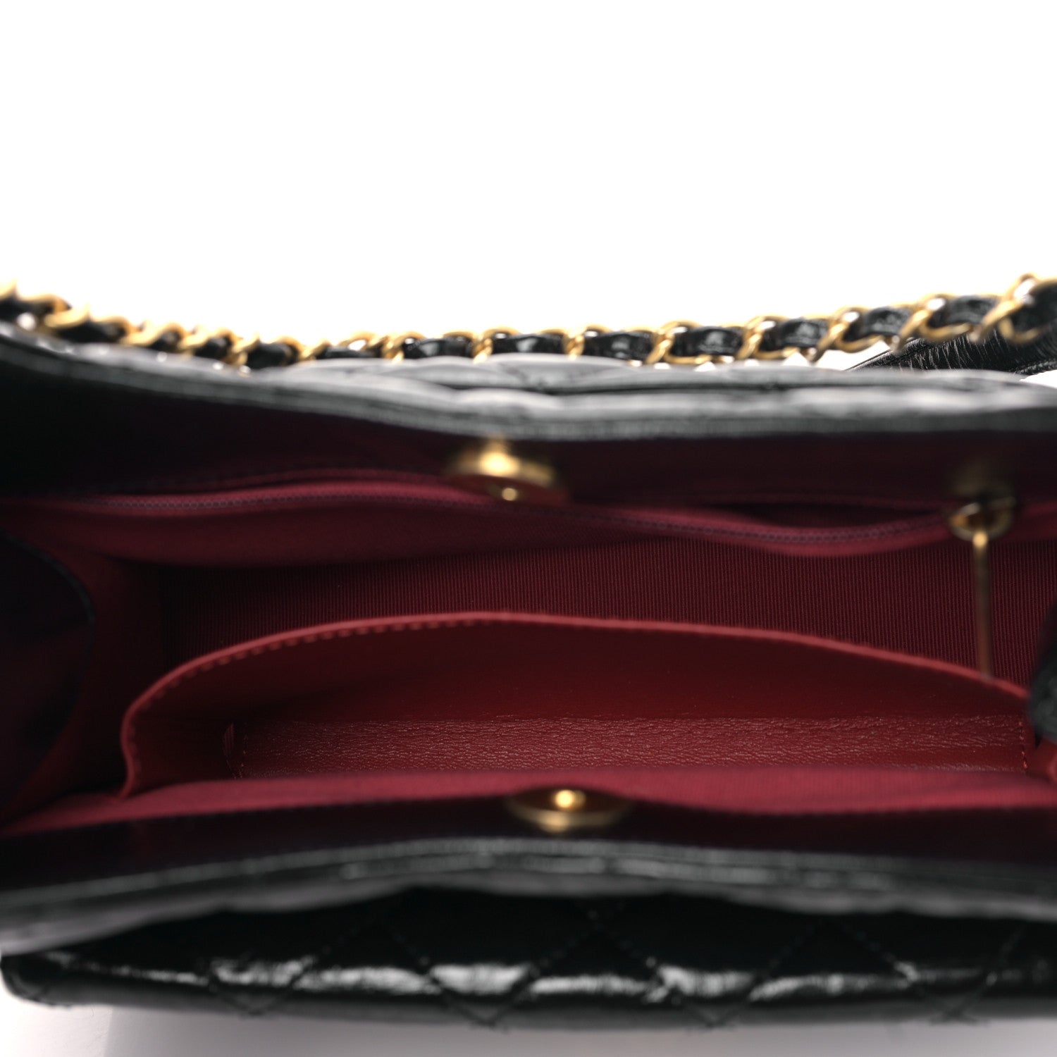 Chanel Shiny Crumpled Calfskin Quilted Wavy CC Hobo Black 5 of 9