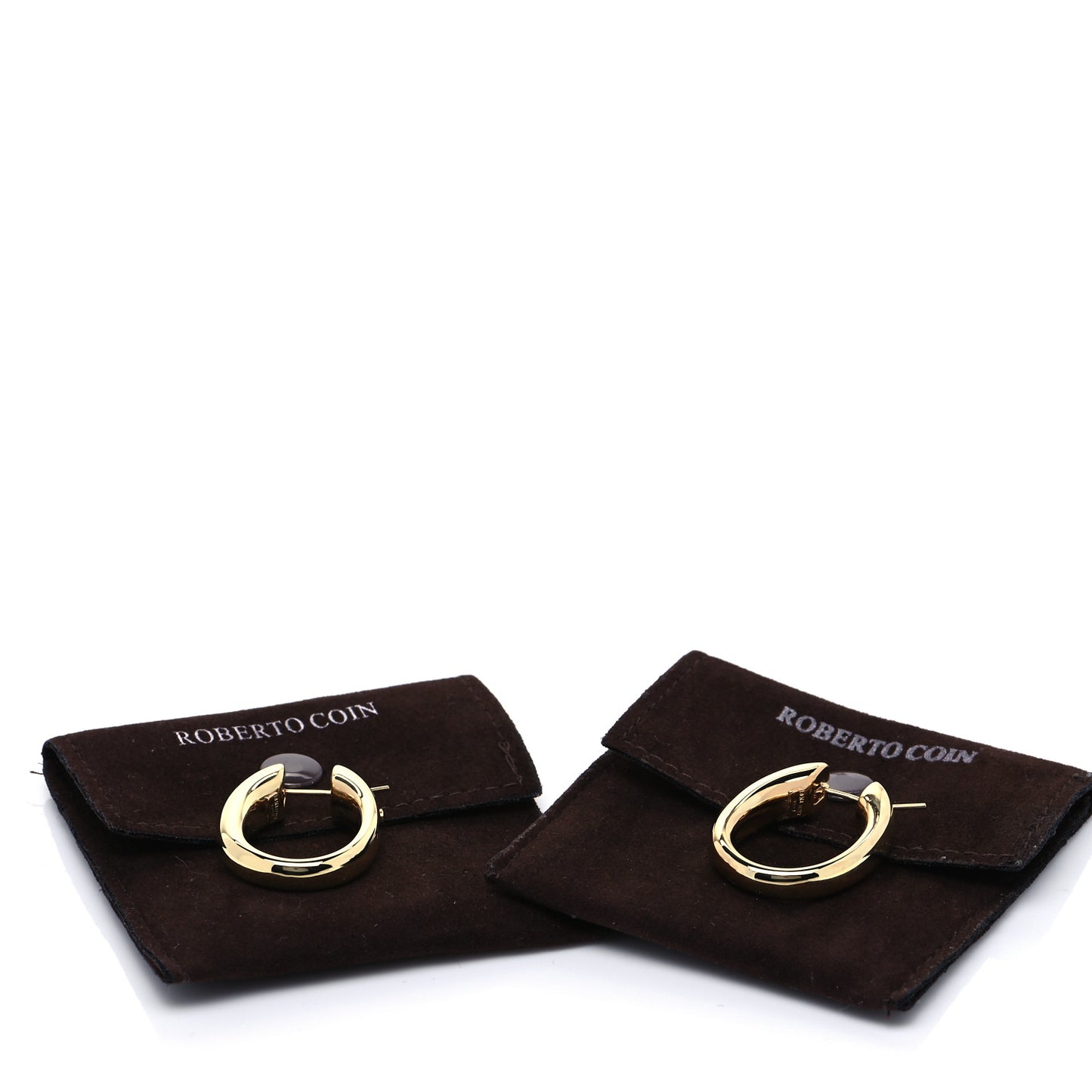 18K Yellow Gold Oro Classic Hoop Earrings