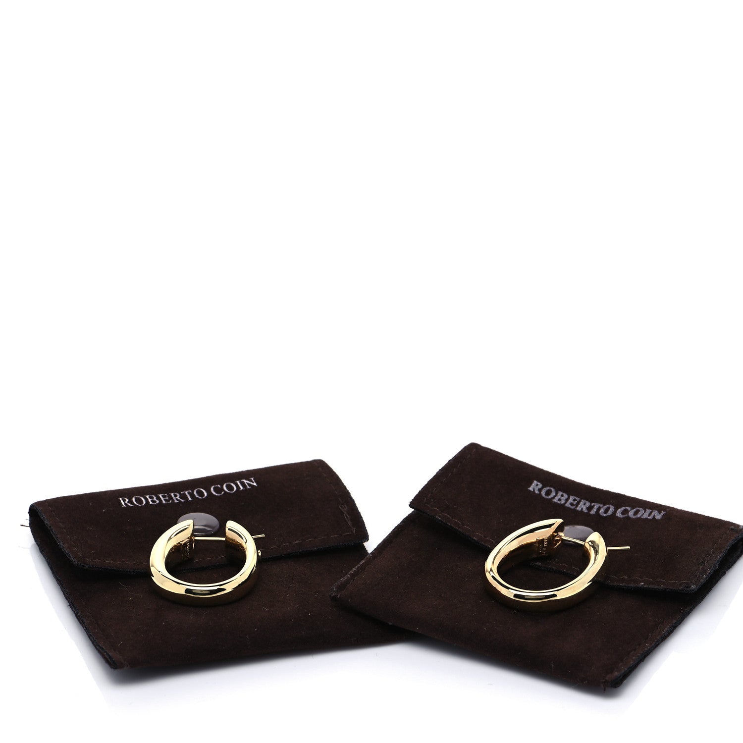 Roberto Coin 18K Yellow Gold Oro Classic Hoop Earrings 6 of 6
