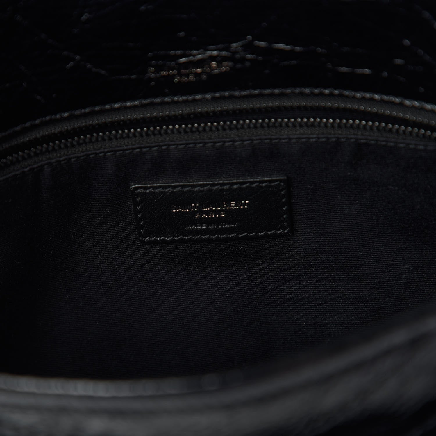 Saint Laurent Crinkled Calfskin Matelasse Monogram Medium Niki Chain Satchel Black 8 of 10