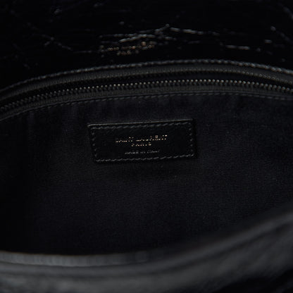 Saint Laurent Crinkled Calfskin Matelasse Monogram Medium Niki Chain Satchel Black 8 of 10