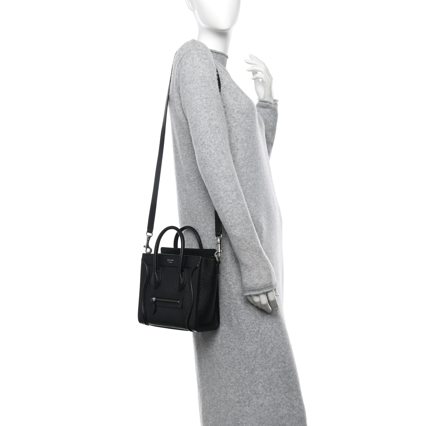 Drummed Calfskin Nano Luggage Black