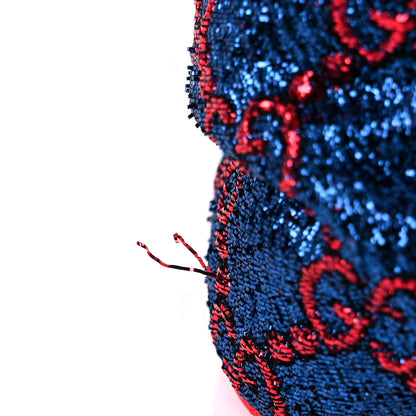 Gucci Metallic Lurex Silk GG Supreme Headband Blue Red 7 of 7
