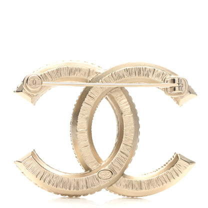 Chanel Metal Chain Quilted CC Brooch Gold 3 of 5