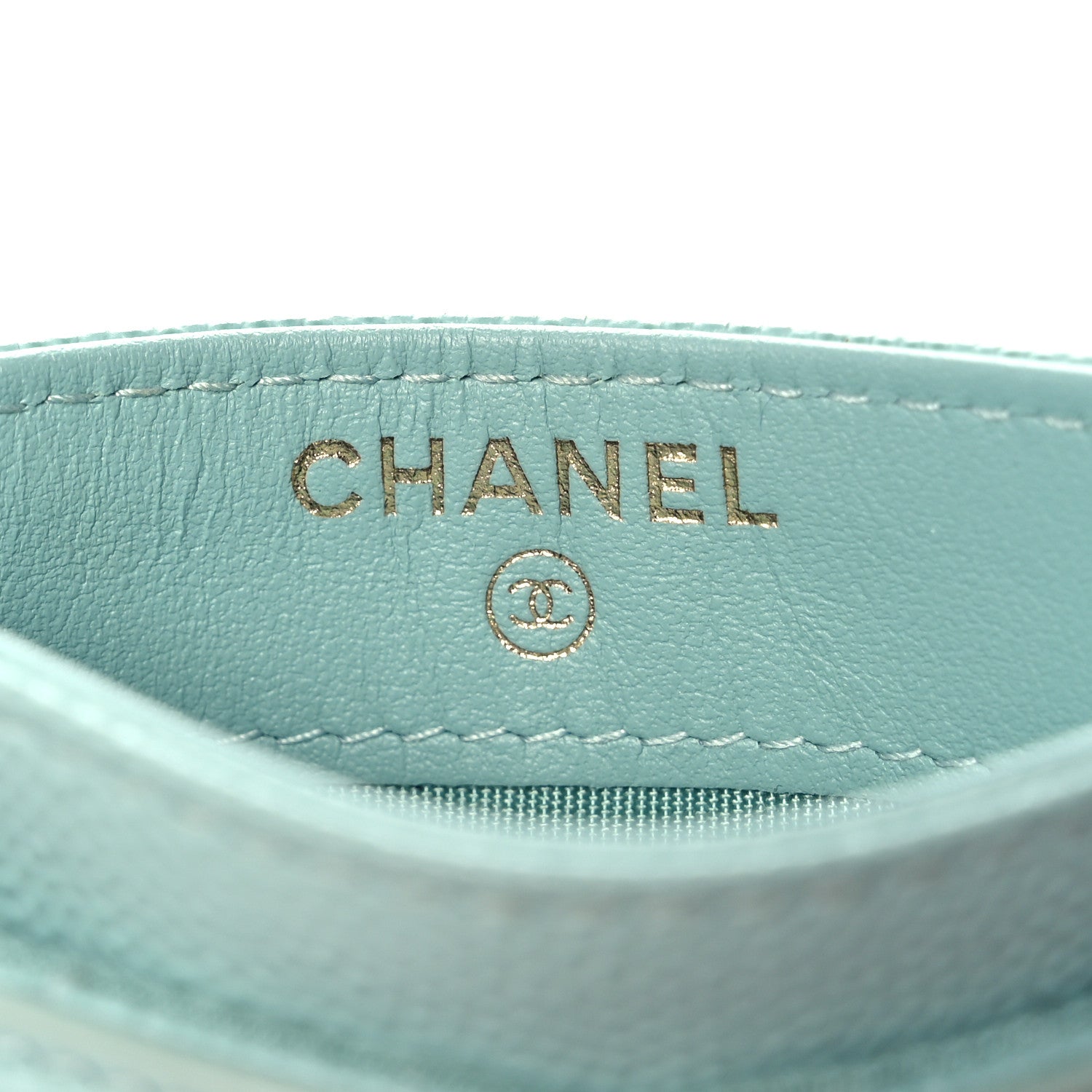 Chanel Caviar Quilted Filigree Card Holder Light Blue 6 of 9