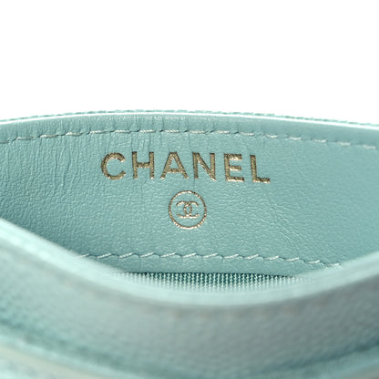 Chanel Caviar Quilted Filigree Card Holder Light Blue 6 of 9
