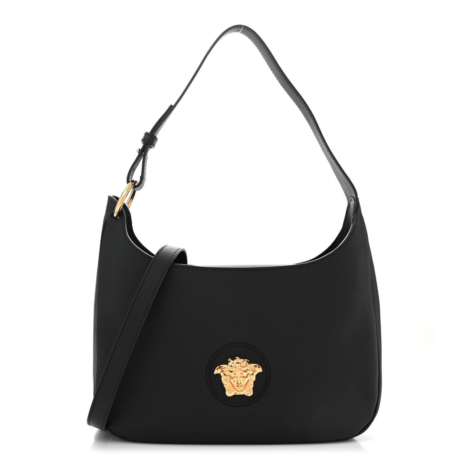 Versace Calfskin La Medusa Medium Hobo Crossbody Black 1 of 9