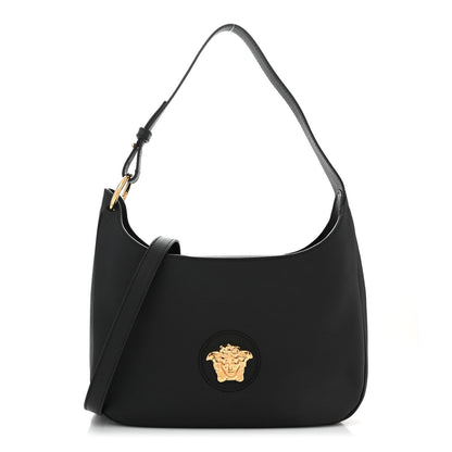 Versace Calfskin La Medusa Medium Hobo Crossbody Black 1 of 9
