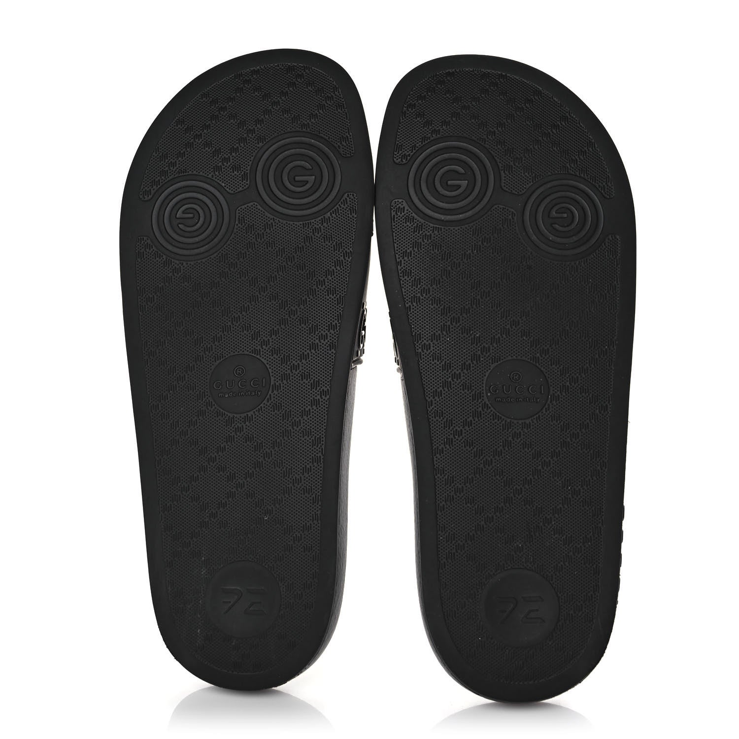 Gucci Rubber GG Monogram Perforated Womens Slide Sandals 39 Black 5 of 8