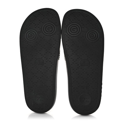 Gucci Rubber GG Monogram Perforated Womens Slide Sandals 39 Black 5 of 8