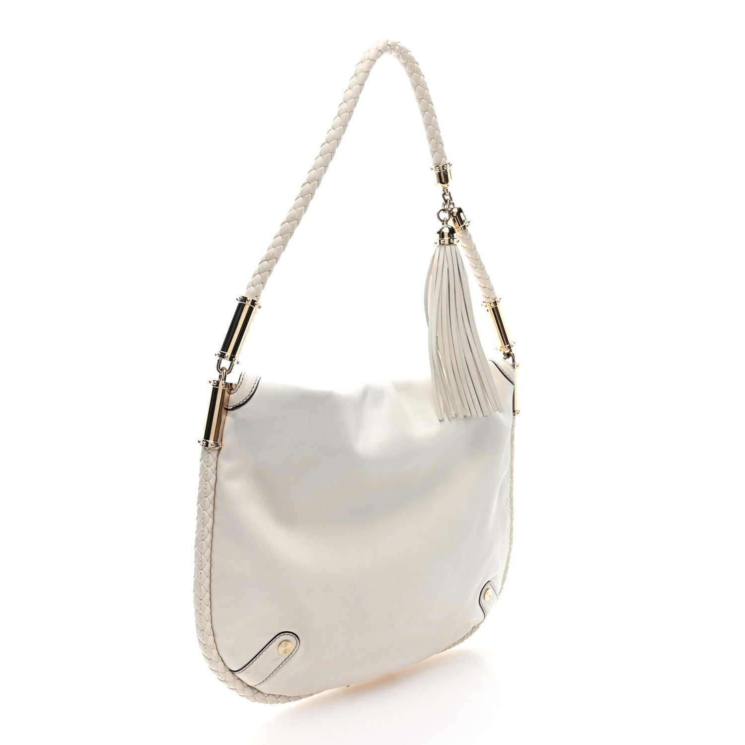 Gucci Calfskin Medium Britt Tassel Shoulder Bag Ivory 2 of 8