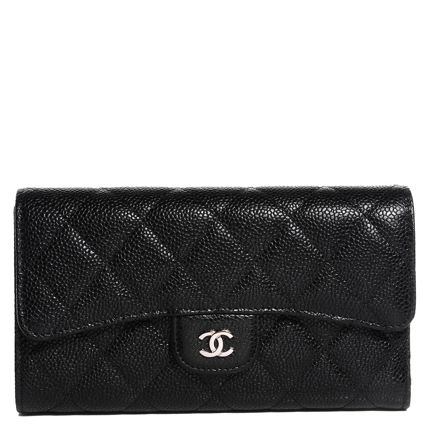 Chanel Caviar Quilted Large Flap Wallet Black 1 of 9