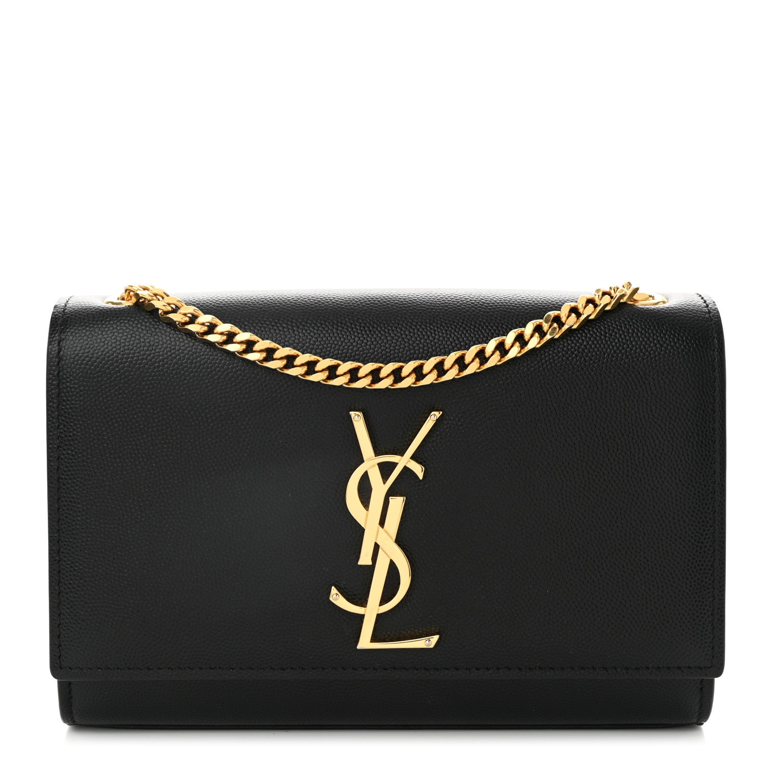 Saint Laurent Grain De Poudre Small Monogram Kate Satchel Black 1 of 11