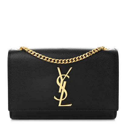 Saint Laurent Grain De Poudre Small Monogram Kate Satchel Black 1 of 11