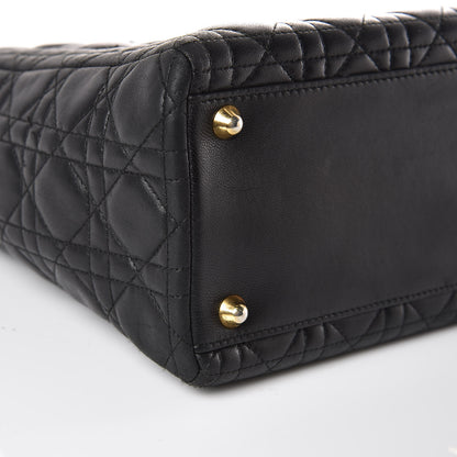Christian Dior Lambskin Cannage Large Lady Dior Black 12 of 13