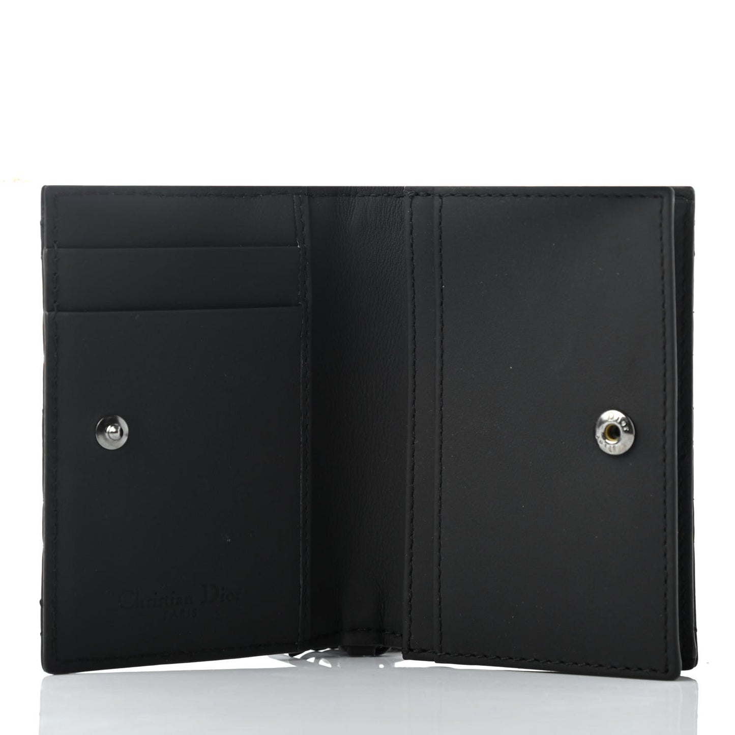 Ultra Matte Calfskin Small Lady Dior Flap Card Holder Black