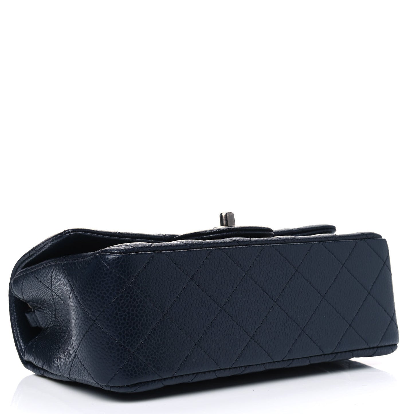Caviar Quilted Mini Rectangular Flap Navy