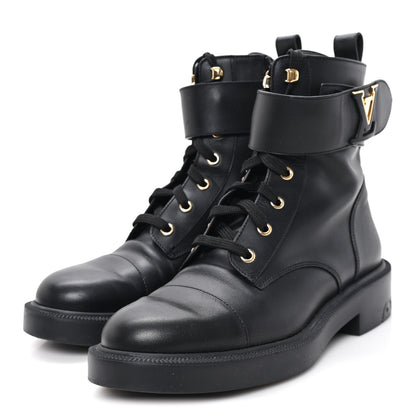 Louis Vuitton Calfskin Territory Flat Ranger Boots 38 Black 3 of 10