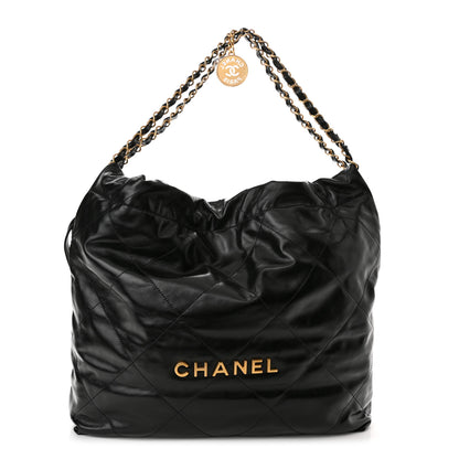Chanel Shiny Calfskin Quilted Chanel 22 Black 3 of 11