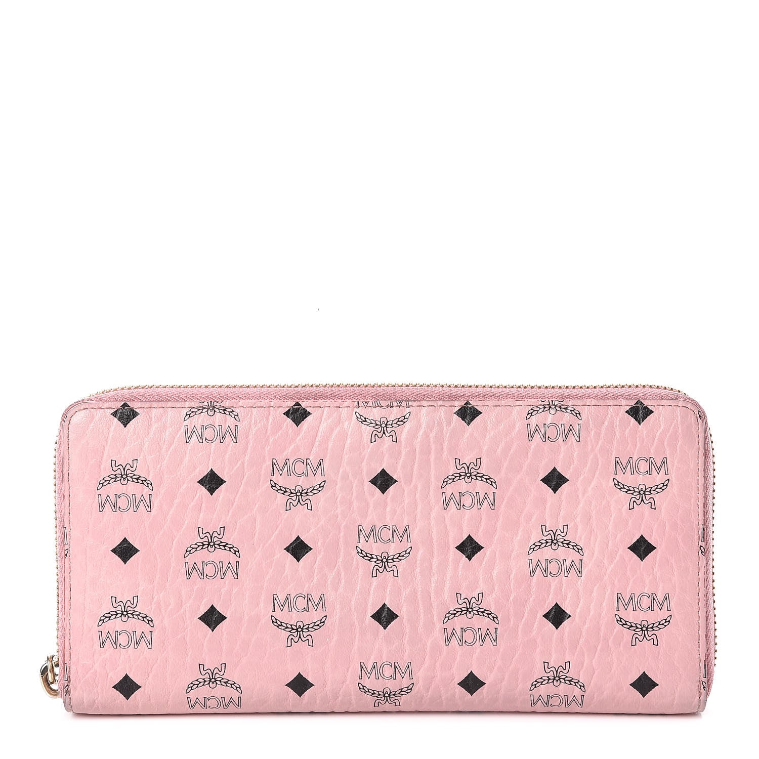 MCM Visetos Large Zip Around Wallet Pink 1 of 15